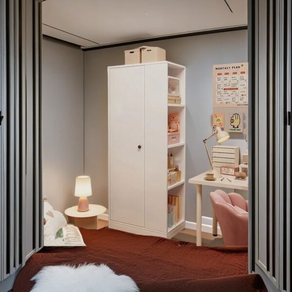 Popular Single-Door Corner Wardrobe for Bedroom - Image 3