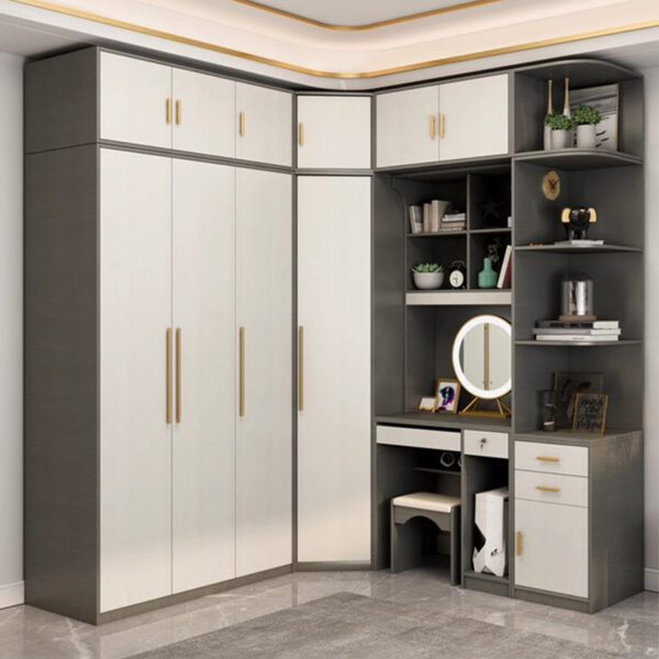 Corner Wardrobe with Integrated Bookcase - Image 2