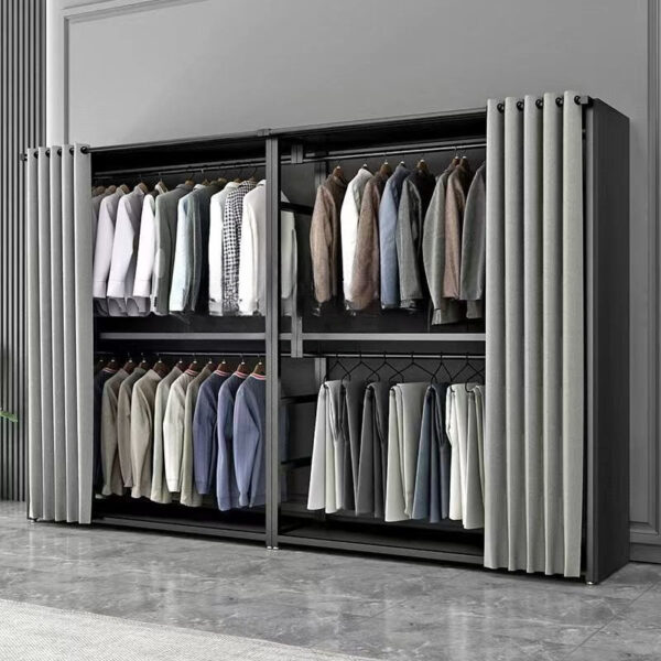 Metal Floor-to-Ceiling Open Wardrobe