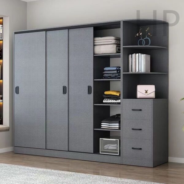 Modern Minimalist Sliding Door Wardrobe for Bedroom - Image 2