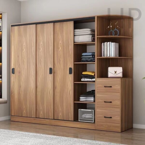 Modern Minimalist Sliding Door Wardrobe for Bedroom - Image 3