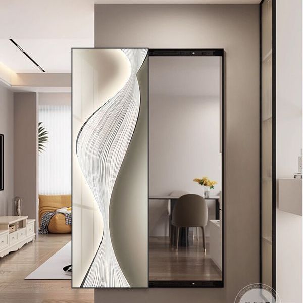 Full-Body Decorative Sliding Door Mirror